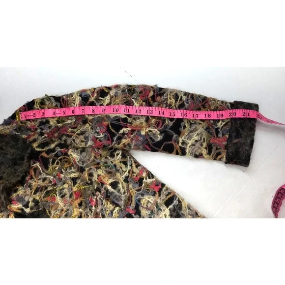 Vtg CANVASBACKS Blazer‎ Wool Boho Avant Garde Abstract Mohair Wearable Art sz 8 - Picture 10 of 11